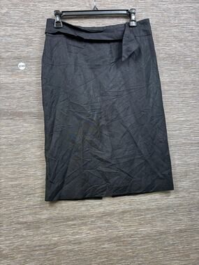 David N Skirt Womens 6 Gray Linen Blend Pencil Knee Length Lined Career Workwear